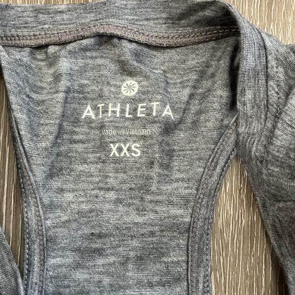 Athleta XXS Gray Double Layer Racerback Workout Tank Active Gym - Picture 3 of 6